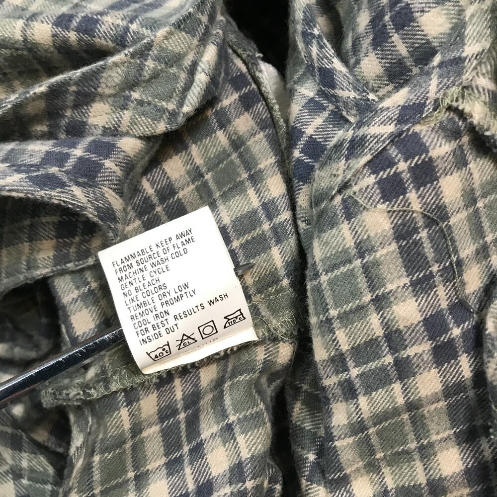 VTG Woolrich Women's XL Pinafore Dress Jumper Green Plaid Cotton Button Front D2 - Picture 5 of 9